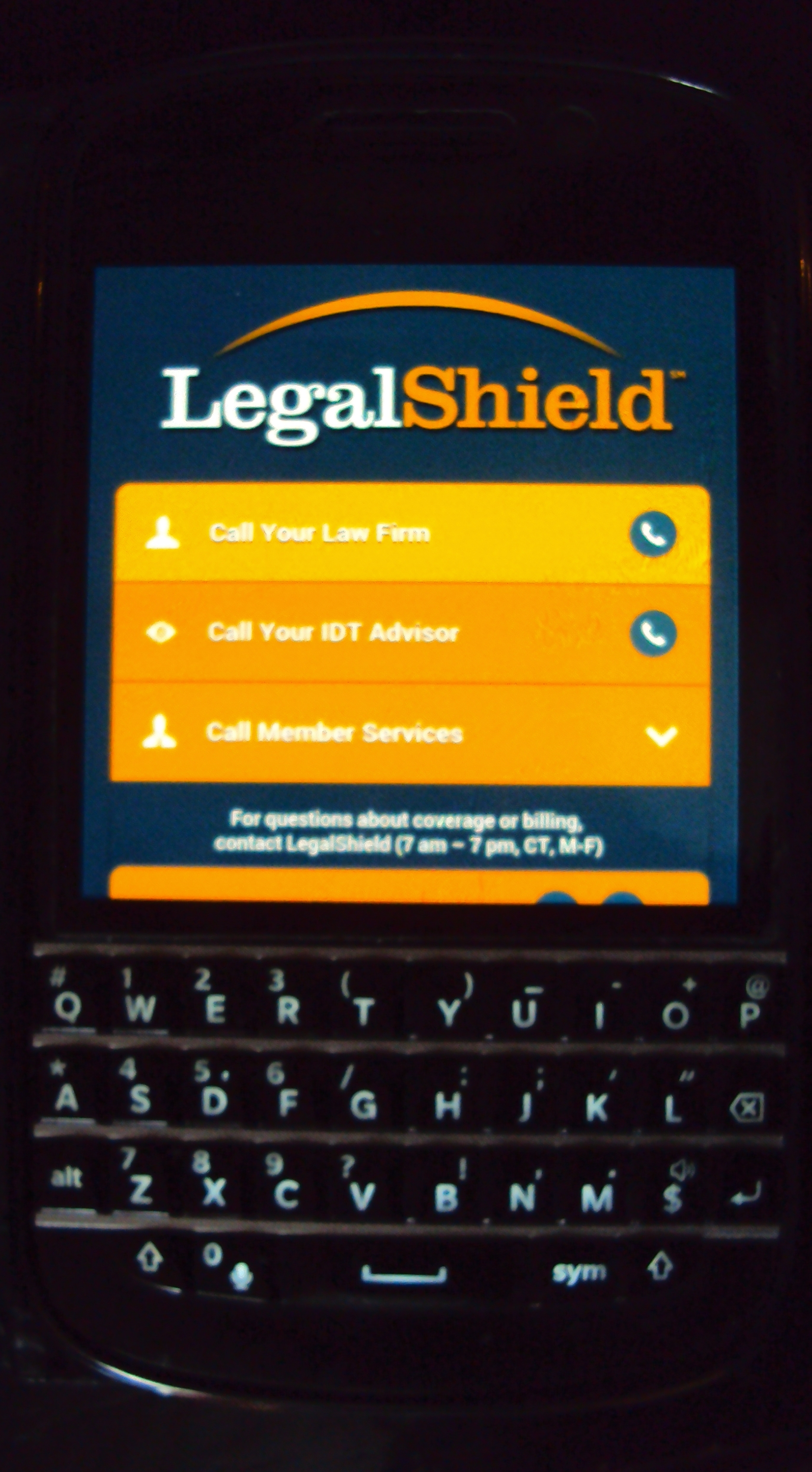 LegalShield App on Blackberry!