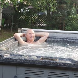 Man in hot tub